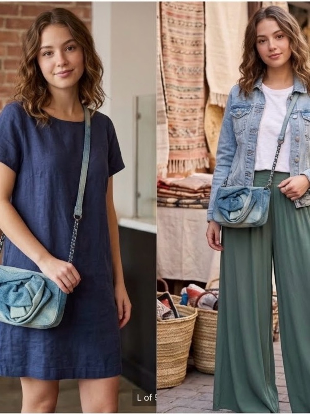 Steve Madden Blue Floral Rosette Crossbody Bag